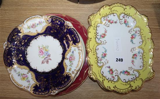 A pair of Minton porcelain dessert dishes and three others